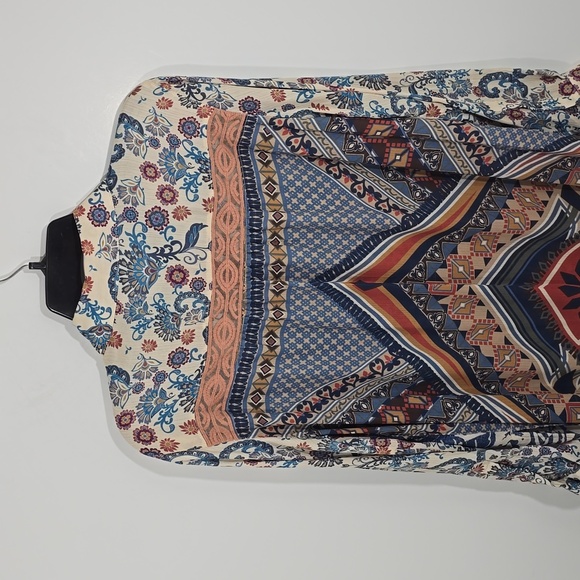 {Vincente} Women's Paisley Print Tunic Duster - Size Medium - Picture 4 of 15